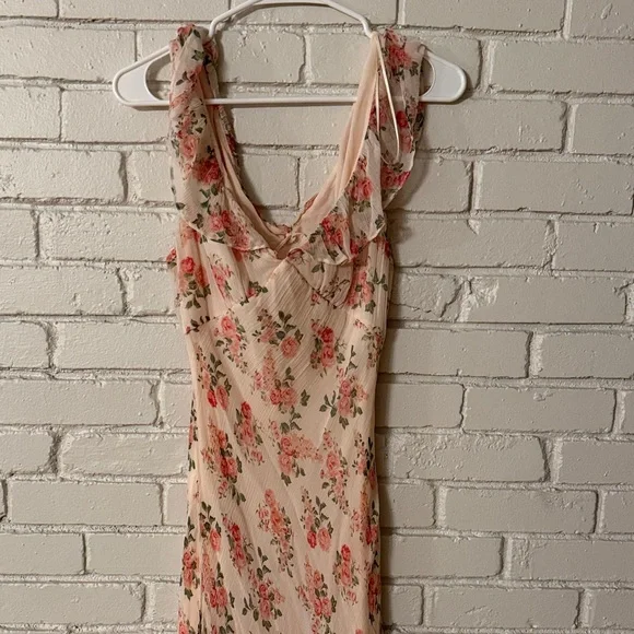 Mango Floral Dress - Cream and Pink - Picture 2 of 3